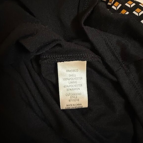 Black & Tan Geometric Pleated Midi Skirt – Max Studio, Size L - Picture 4 of 4